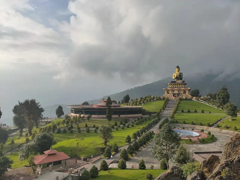 Sikkim mountains and monastery