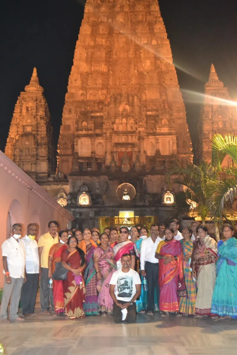Oyster Holidays group at the Mahabodhi Temple, Bodh Gaya, India