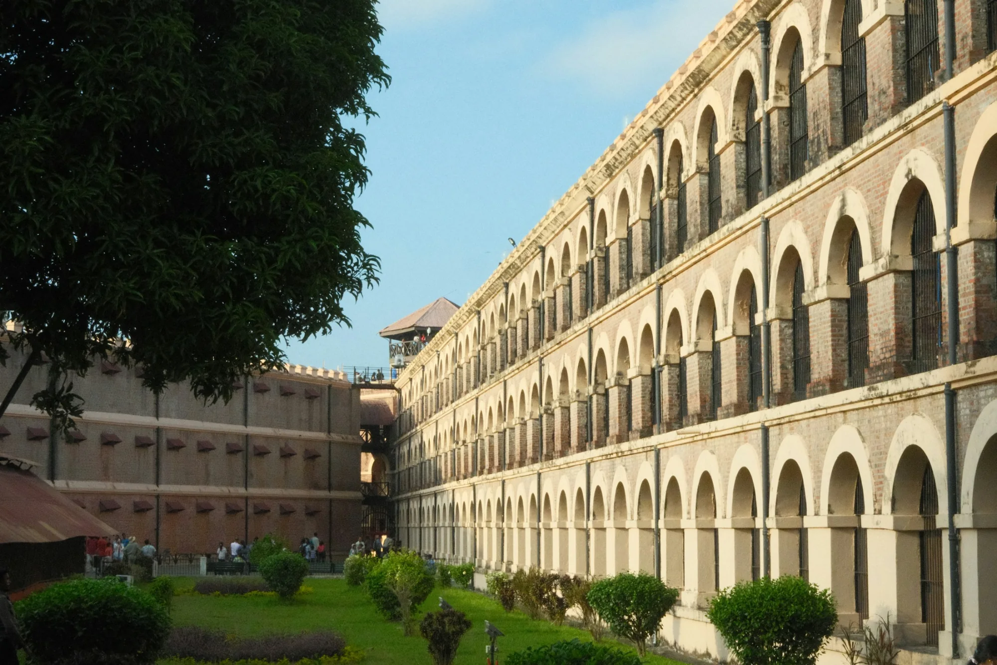 The colonial brick galleries of the Cellular Jail in Port Blair, Andaman