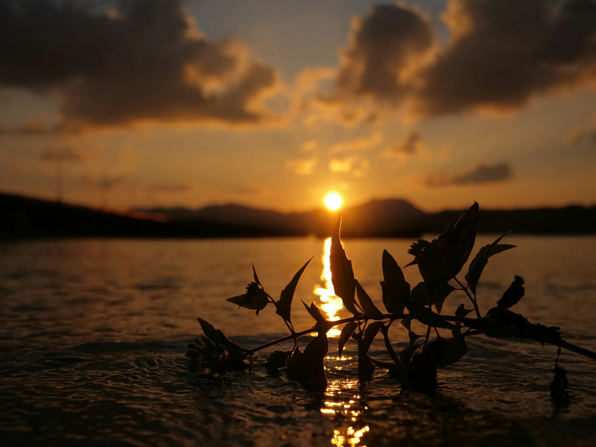 Sunset over the water in the Andaman Islands