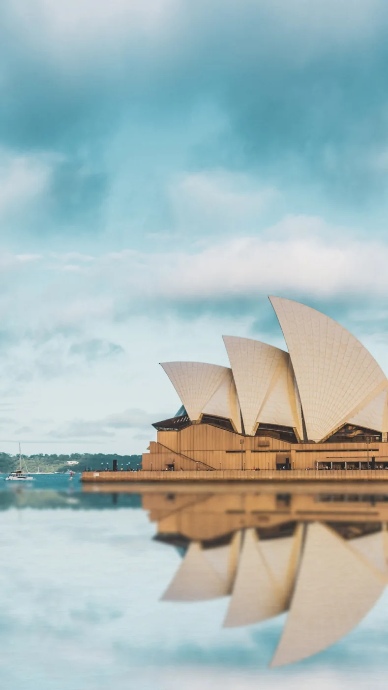 The Sydney Opera House seen across the water, Australia