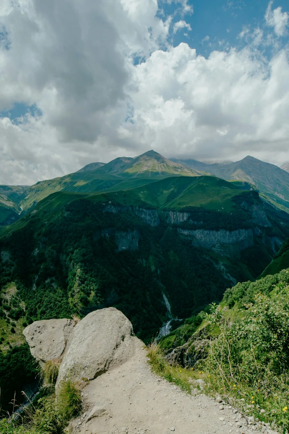 A road leading into the Caucasus mountains of Georgia