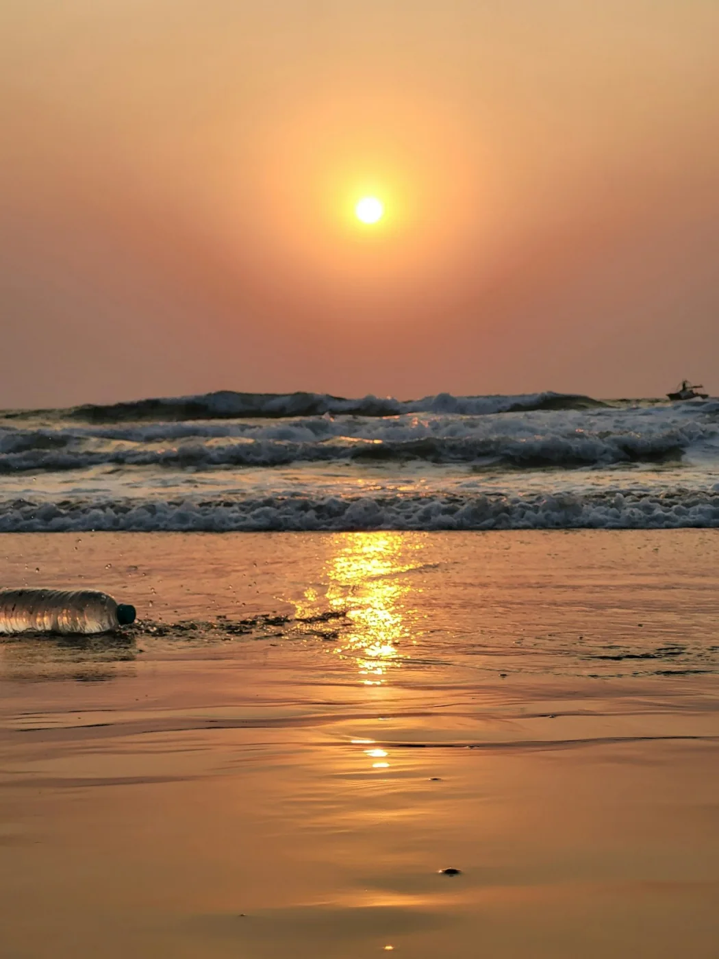 Sunset over the sea on a Goa beach
