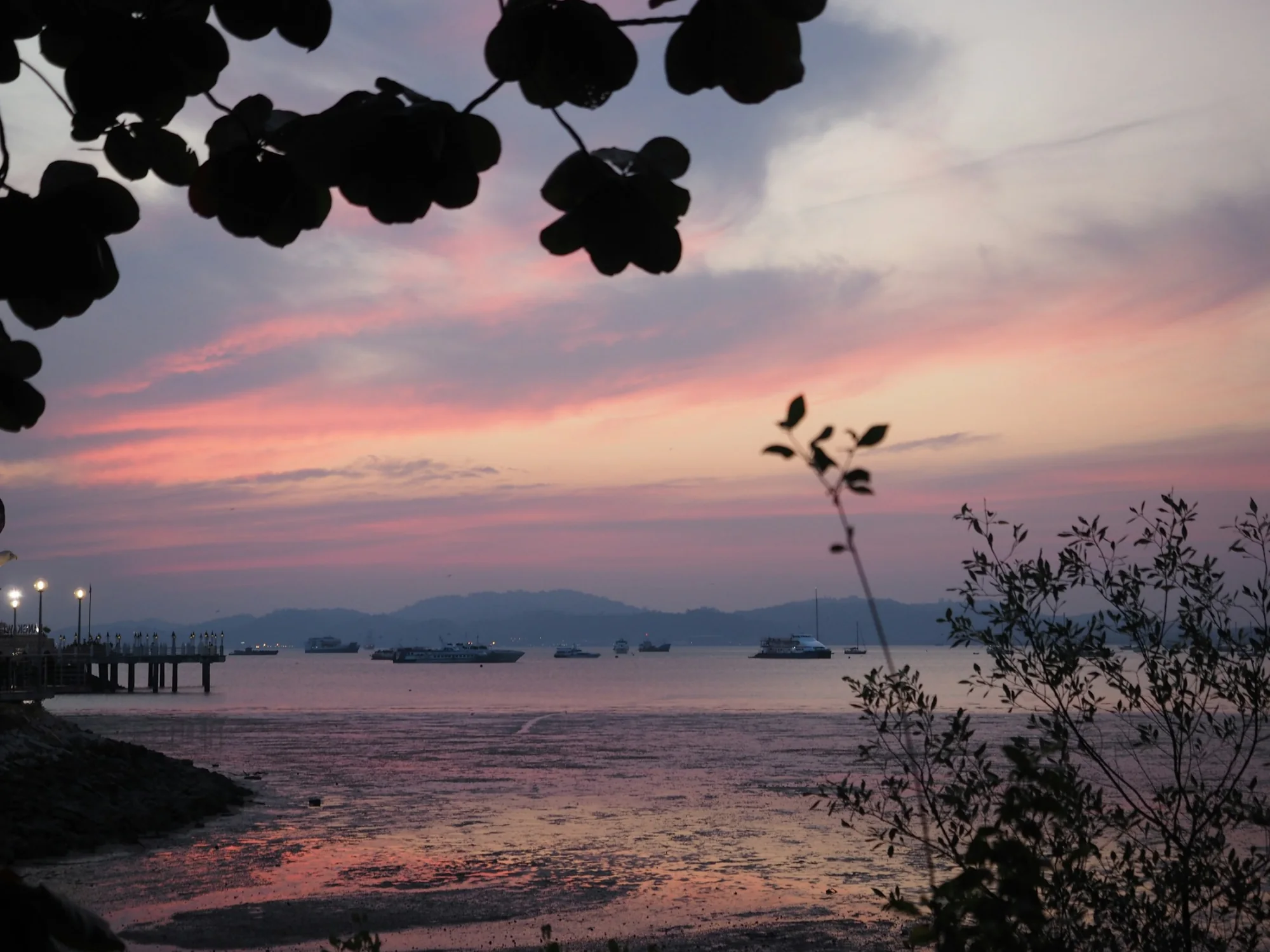 Sunset over the sea at Langkawi, Malaysia