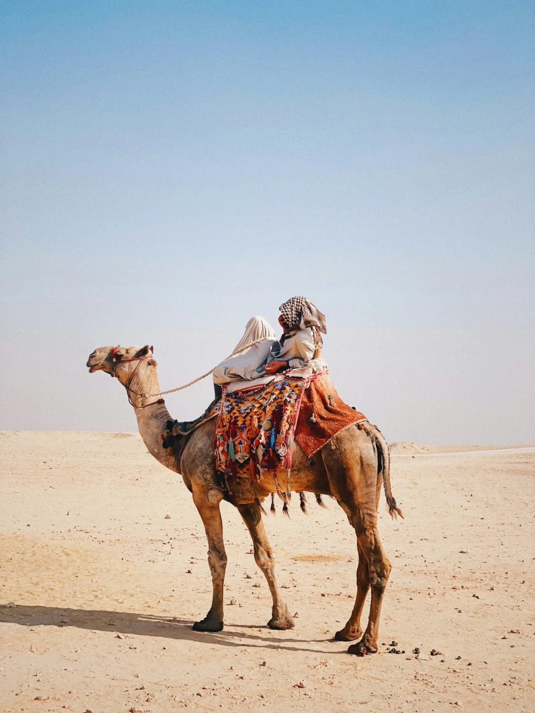 A camel rider crossing the Thar Desert near Jaisalmer, Rajasthan