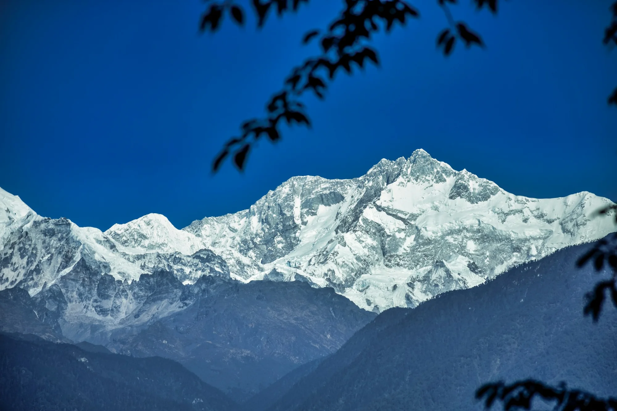 The snow-capped peak of Kanchenjunga rising above Sikkim