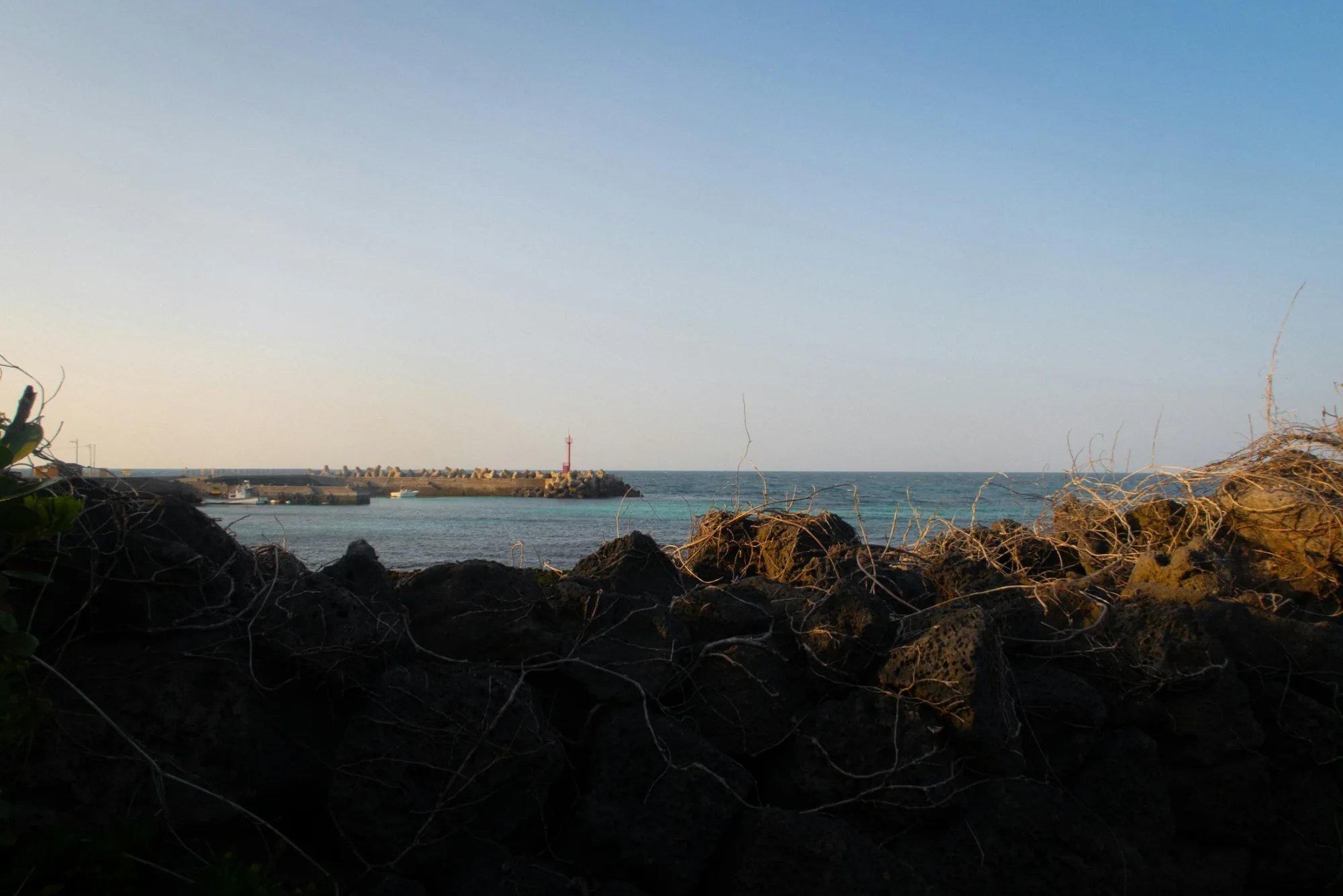 The volcanic rocky coastline of Jeju Island, South Korea