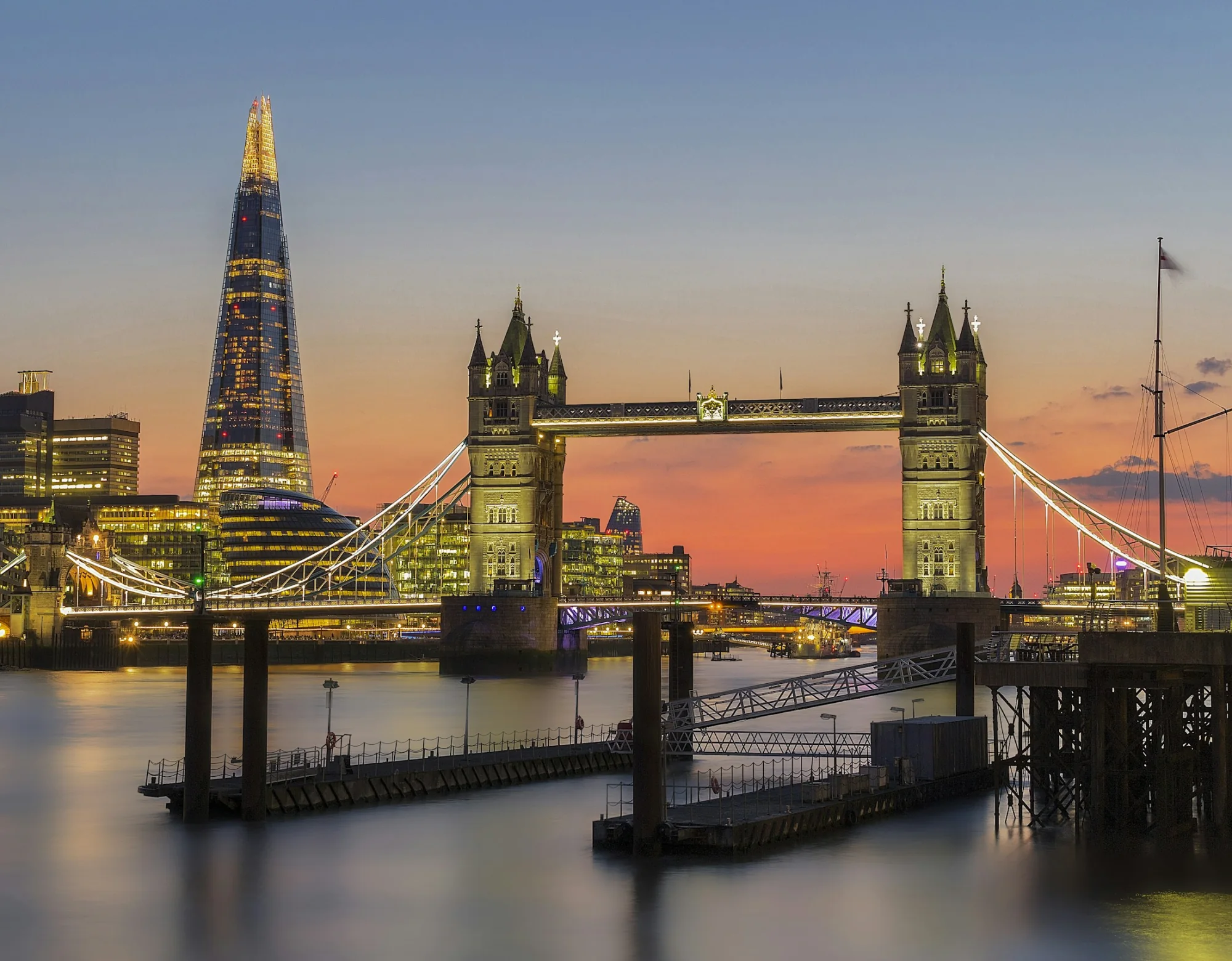 Tower Bridge over the Thames in London, England
